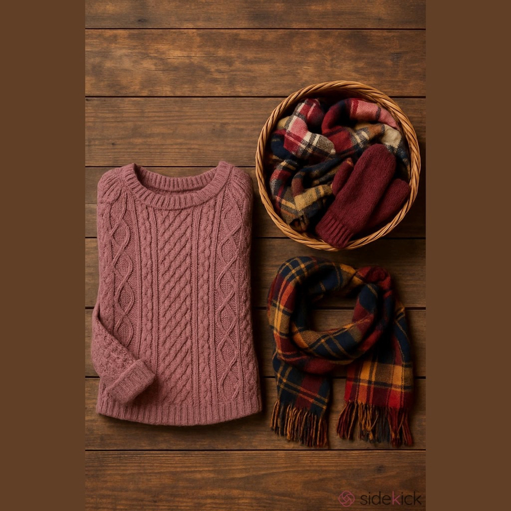 L.L. Bean Signature XXS Mauve Cotton Cable Knit Sweater